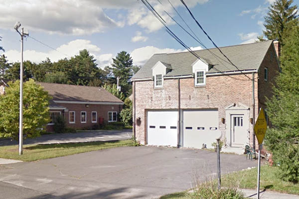 The old firehouse, center of South Deerfield, where you'll find Schoen Books